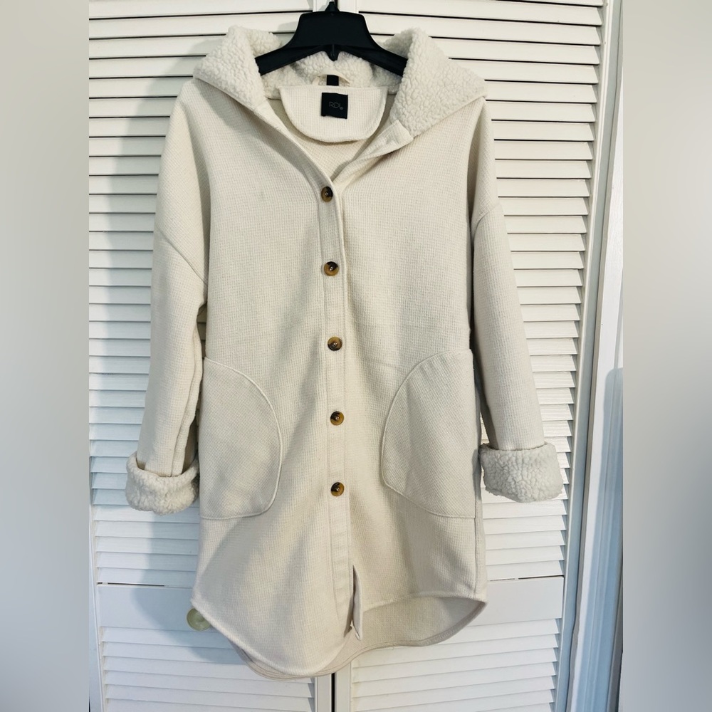 $45 RDI Shearling Wool Oversize Shacket W/ Pockets